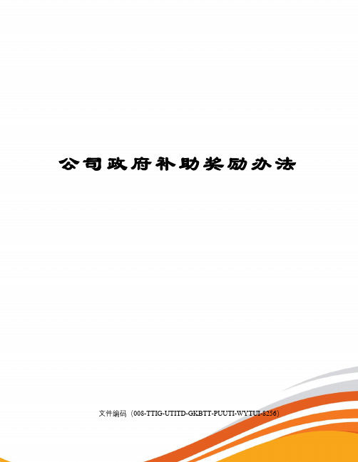 公司政府补助奖励办法
