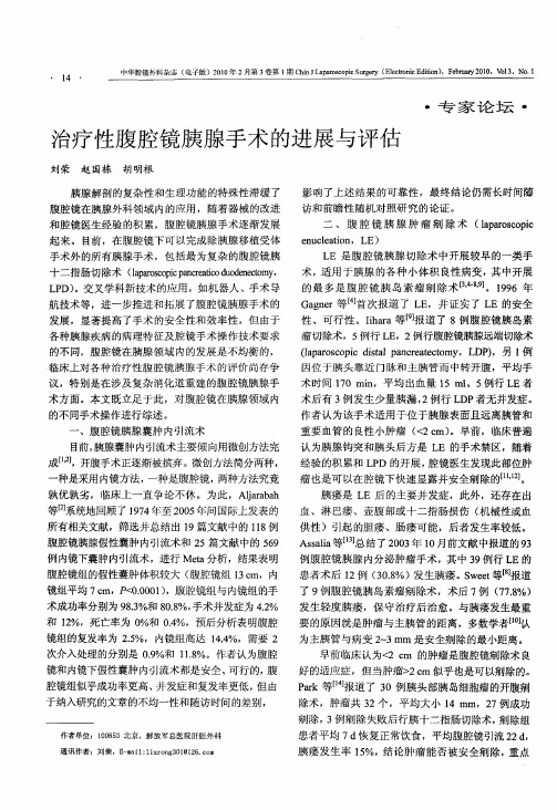 治疗性腹腔镜胰腺手术的进展与评估
