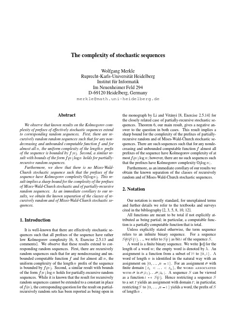 The complexity of stochastic sequences