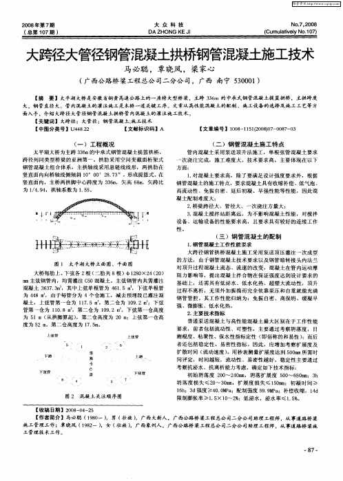 大跨径大管径钢管混凝土拱桥钢管混凝土施工技术