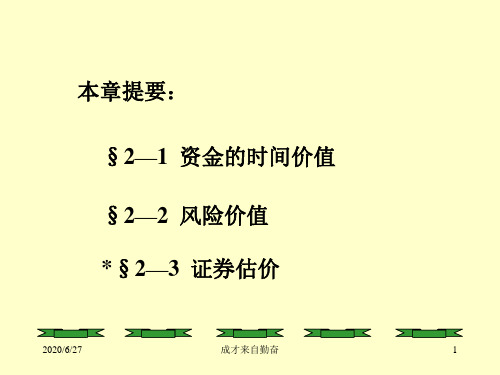 财务管理两个基本价值观念共66页文档