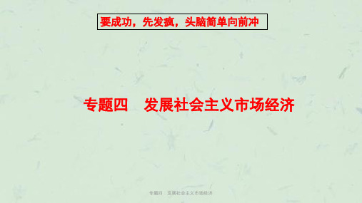 专题四：发展社会主义市场经济课件