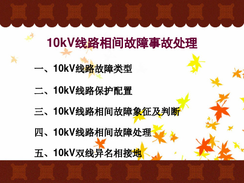 10kV线路相间故障事故处理