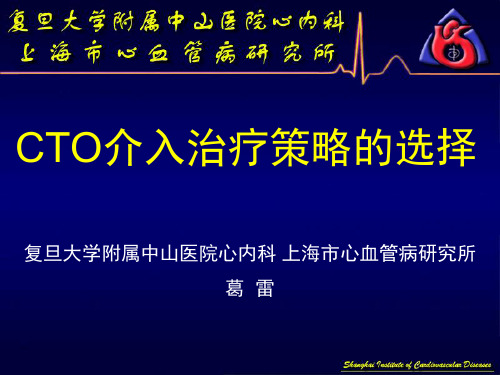 CTO介入治疗策略的选择(蚌医附院)