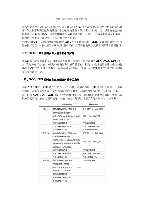 肿瘤标志物在睾丸癌中的应用