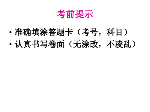 高中英语高考考前提示 演示文稿