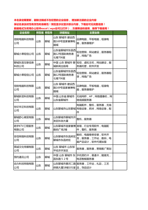 新版山东省聊城服务器工商企业公司商家名录名单联系方式大全13家