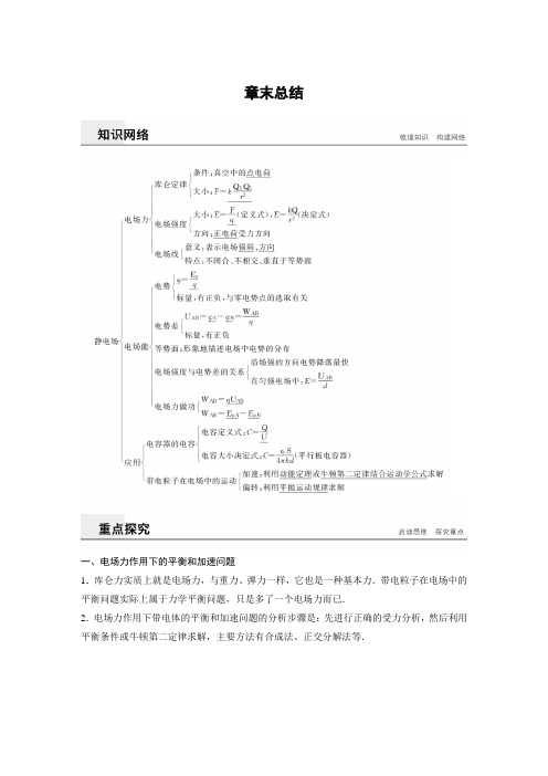 高中物理《步步高》教科版3-1第一章 章末总结