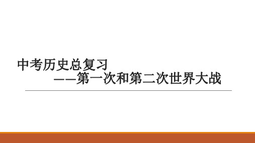 中考历史复习 两次世界大战