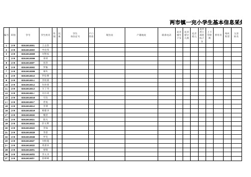 两市镇一完小2013年学生基本信息采集表