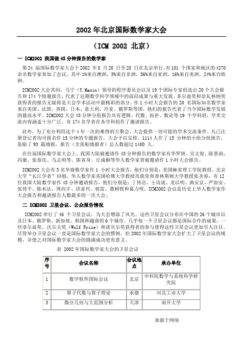 2002年北京国际数学家大会(ICM 2002 北京)