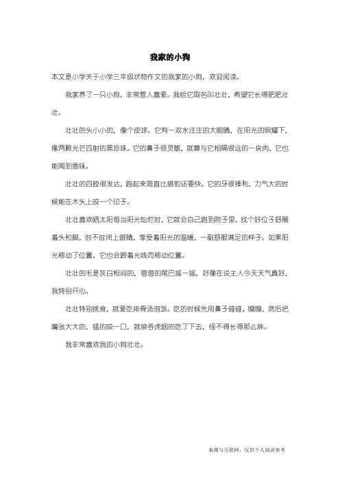 小学三年级状物作文：我家的小狗_5