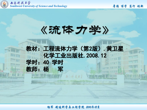 第4章 流体流动的守恒定律
