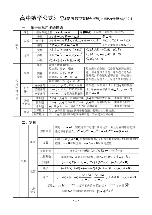 高考数学知识必备