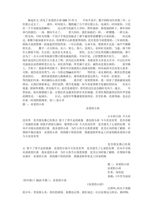 再见了亲爱的小孩(800字)作文