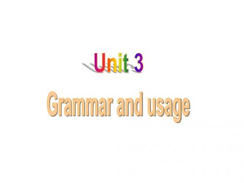 M2U3 Grammar and usage