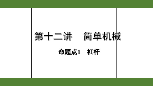 2020年广东中考物理第十二讲简单机械——命题点1  杠杆