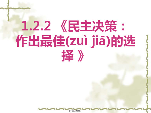 高中政治必修二第二课公民的政治参与第二框民主决策作出最佳的选择课件