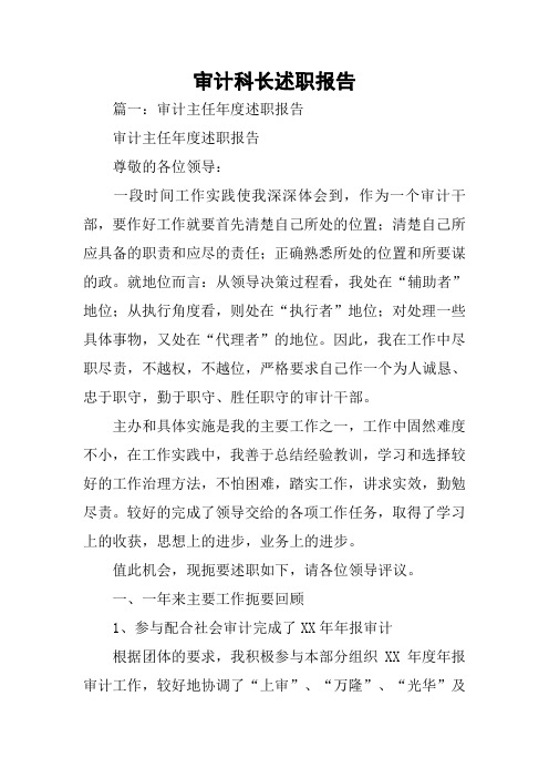 审计科长述职报告_1