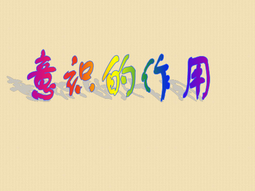 高考政治一轮复习252《意识的作用》(新人教版必修4)PPT课件