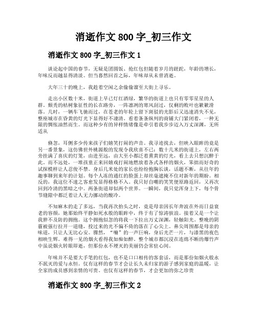 消逝作文800字初三作文