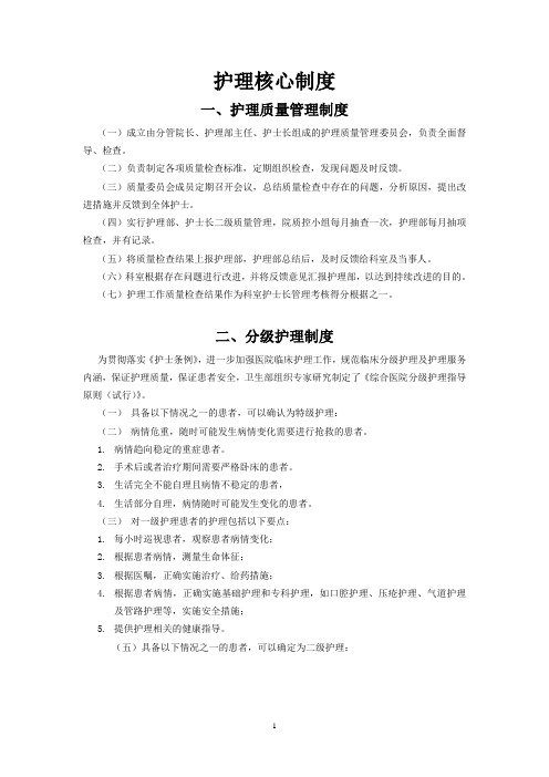 第一章  护理核心制度