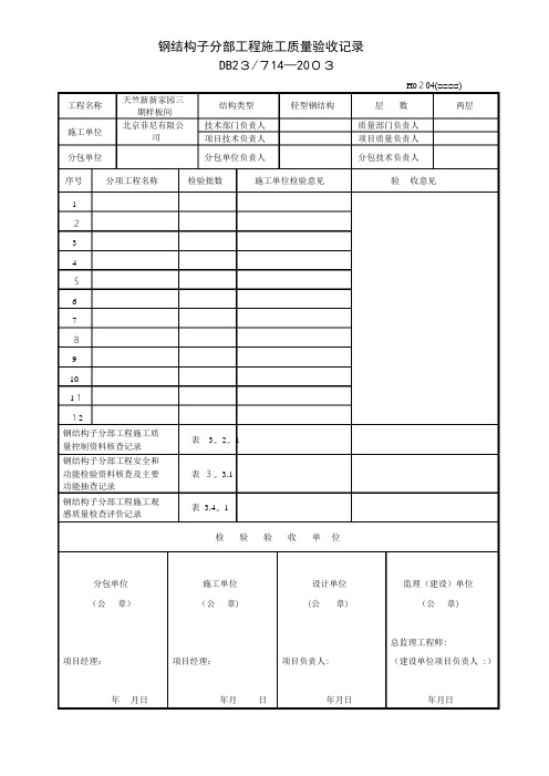 钢结构施工常用表格1【可编辑范本】