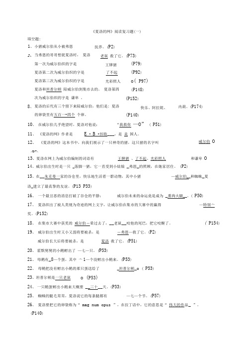 夏洛的网》试题(含答案)