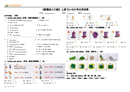 JNES-A U11-U15考试卷