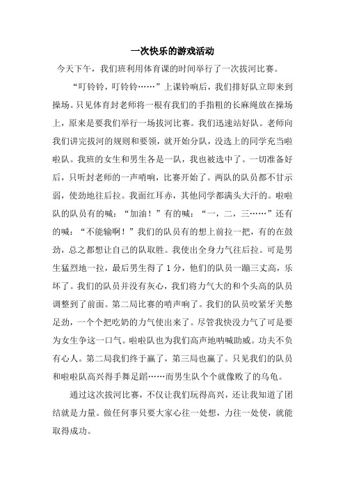 一次快乐的游戏活动