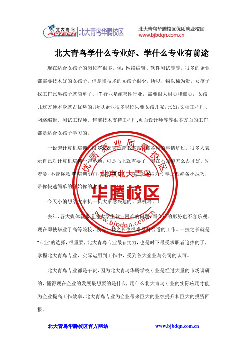 北大青鸟学什么专业好、学什么专业有前途