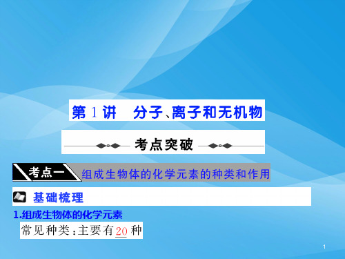 分子、离子和无机物生物课件PPT