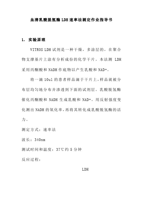 血清乳酸脱氢酶LDH速率法测定作业指导书