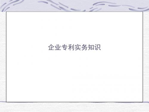 企业专利实务知识PPT