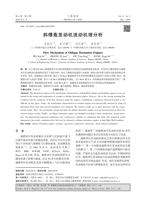 斜爆轰发动机流动机理分析