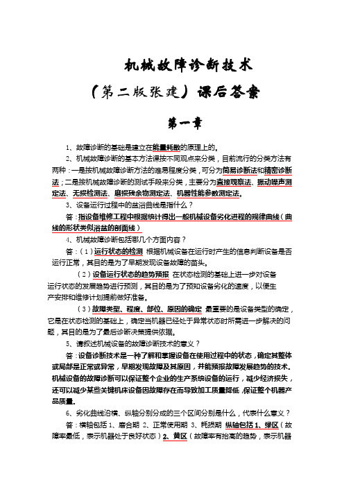 机械故障诊断技术(第二版张建)课后答案