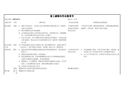 关键作业环节操作指导书