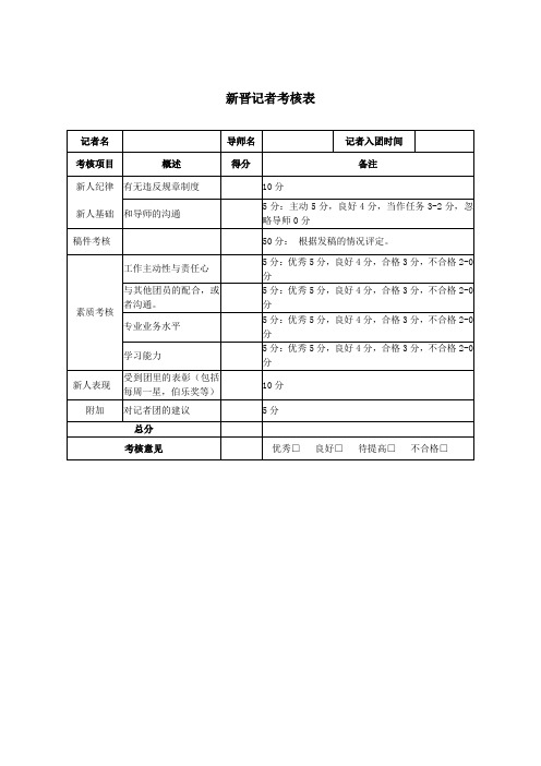 新晋记者考核表 - 99社区首页