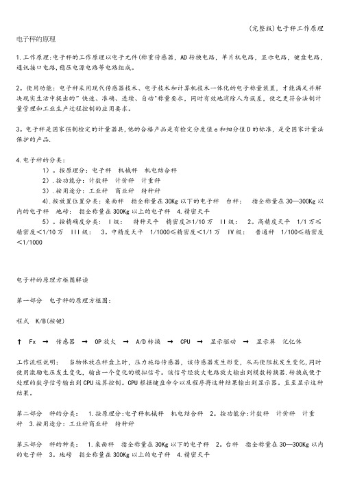 (完整版)电子秤工作原理
