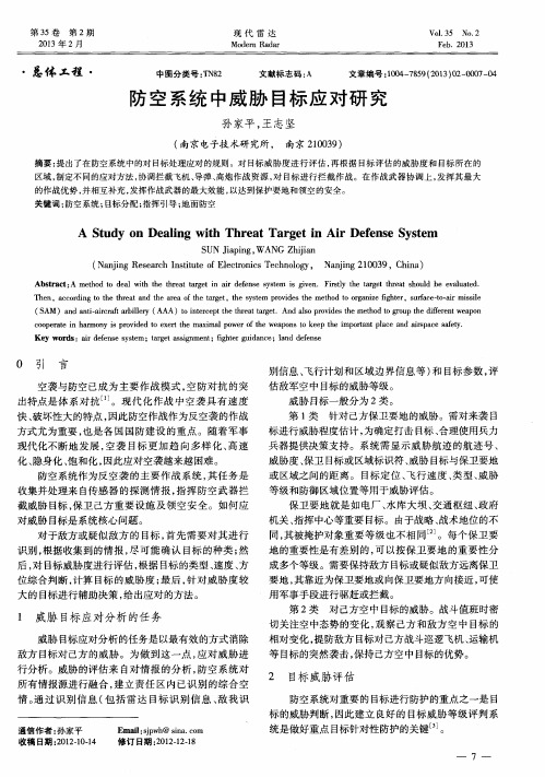 防空系统中威胁目标应对研究