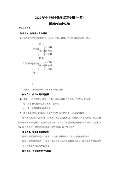 中考复习之图形的初步认识备课