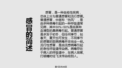 冬季感冒预防保健PPT课件