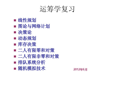 运筹学2012年复习