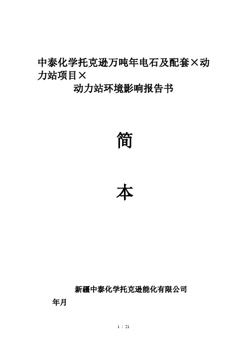 中泰化学托克逊200万吨年电石及配套4300mw动力站项目