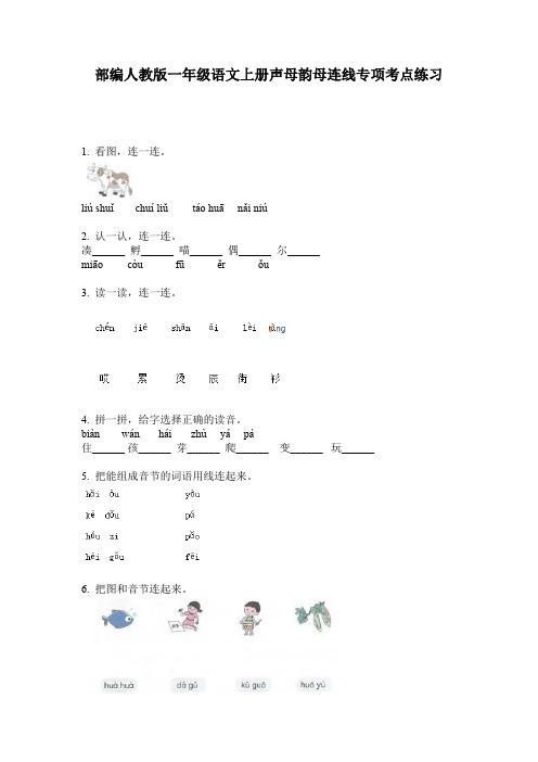 部编人教版一年级语文上册声母韵母连线专项考点练习