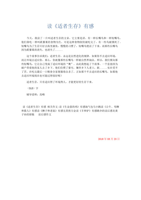 应用文 读《适者生存》有感-精品