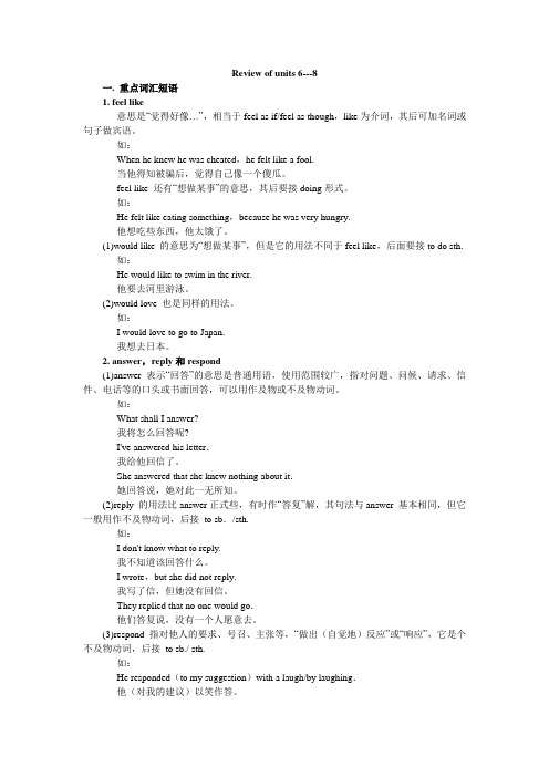 Review of units 6---8