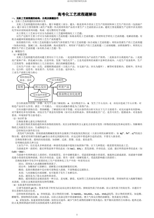 高考化学专题--工艺流程题解题方法+答题模板+对点训练(精品)