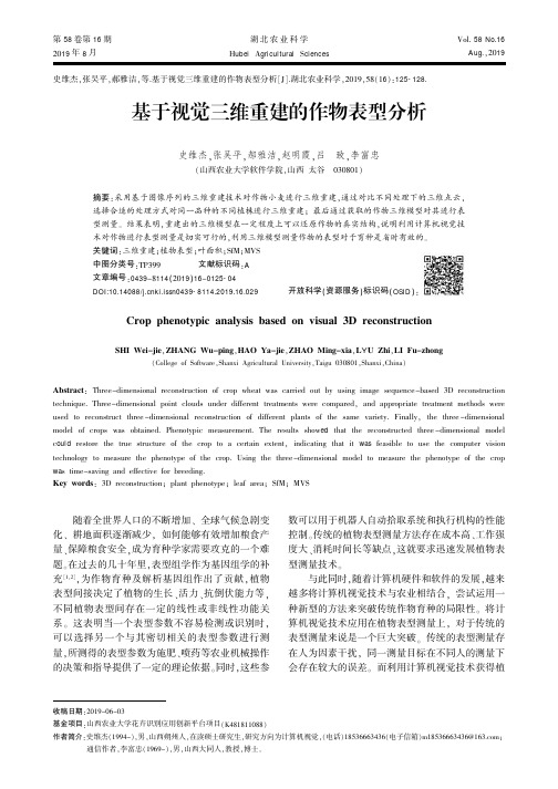 基于视觉三维重建的作物表型分析