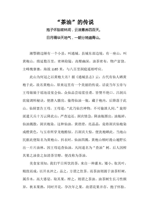 茶油的传说